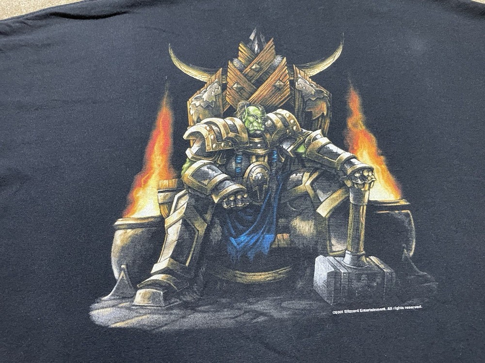 Vintage Blizzard Warcraft III 3 Reign of Chaos 2001 Promo T-Shirt Mens 3XL