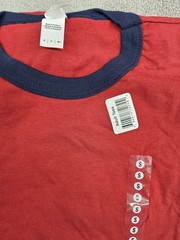 Anvil Adult Lightweight Ringer T-Shirt Red Blue Unisex Lot Of 10 S/M