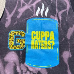 WWE Muscle Tee Mens XL Black Purple Enzo Big Cass Cuppa Haters Bleach Wash Shirt
