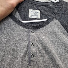 Lucky Brand Henley Shirt Mens 2XL Multi Colorblock Stretch Down Shoulder Sleeve