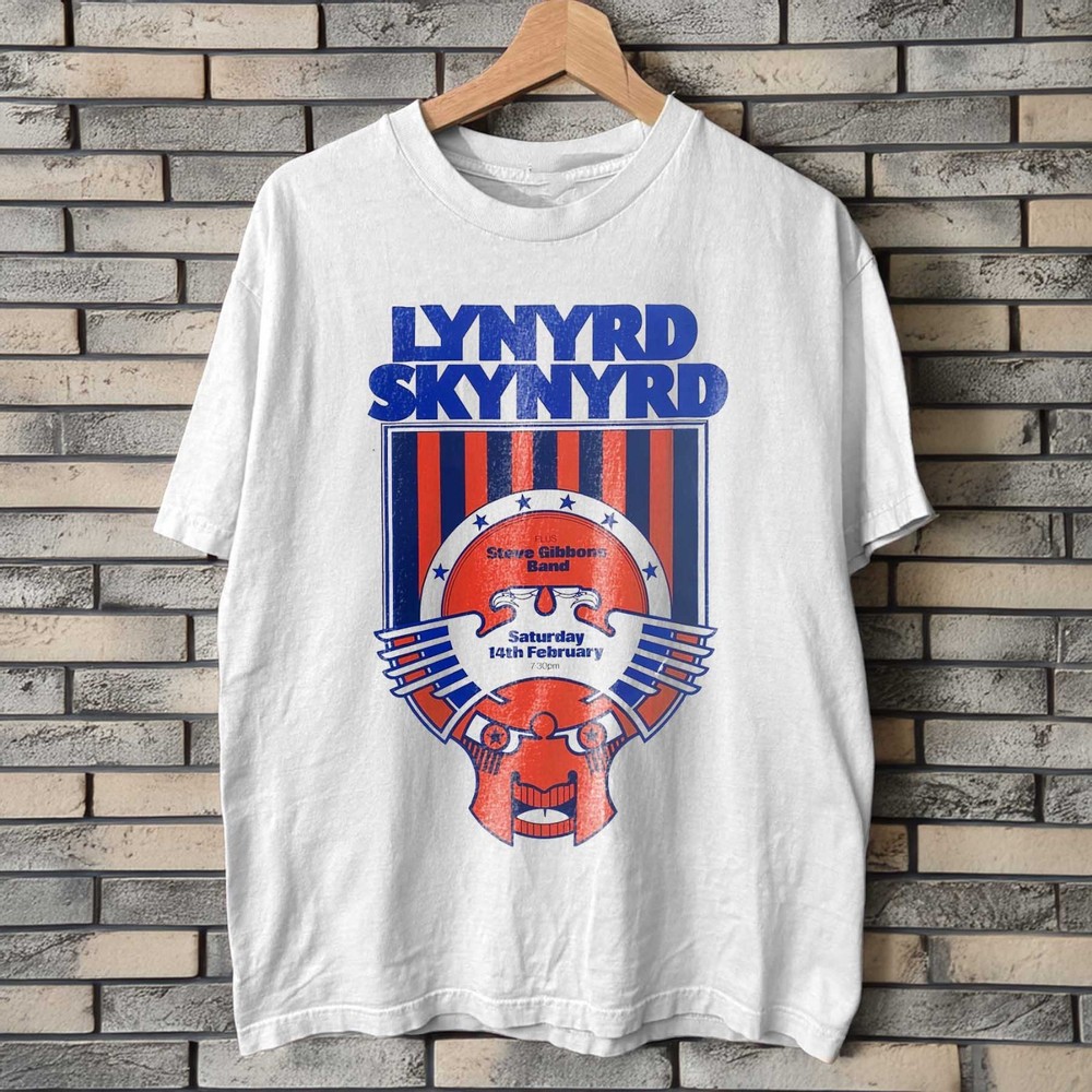 Lynyrd Skynyrd Concert 1976 White Heavy Cotton T-Shirt