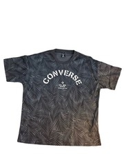 Converse Mesh Vented Jersey Shirt Mens Black Palm Print Athletic Tee NWT L