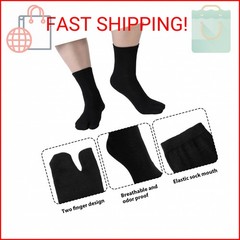 JIYIN 6 Pairs Flip Flop Socks, Elastic Tabi Split Toe Socks Wicking Cotton Socks