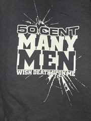 Original 50 Cent Many Men T Shirt Gangster Rap Hip Hop Sz XL Limited Edition