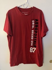 Aéropostale Men’s Red Graphic Logo Crew Neck Short Sleeve T-Shirt, XL