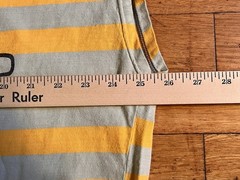 VINTAGE Aruba Byron Bus & Taxi Time Table Sleeveless Shirt Men’s 2XL Striped