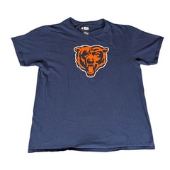 NFL Team Apparel Chicago Bears Graphic T-Shirt Mens Navy Blue Orange Logo Tee