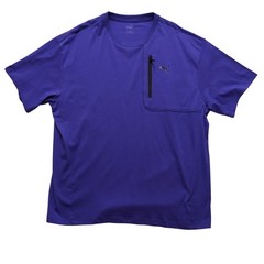 Puma T Shirt Mens XL Open Road Purple Zipper Pocket Athletic Short Sleeve