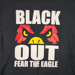 Vintage Black Out Fear The Eagle Shirt Mens XL Black Graphic logo Sports Y2k