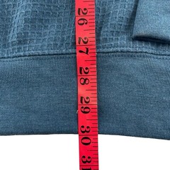 NEW Mutual Weave Henley Shirt Mens 2XL Blue Waffle Knit 3 Button Long Sleeve
