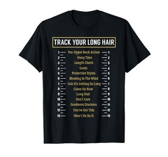 Tracking Your Long Hair – Length Growth Tracker Design T-Shirt