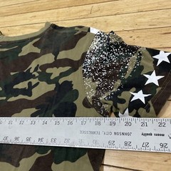 FOCUS Quality Wear T Shirt Mens M Shark Mouth Graphic Tee Camo Green Maxi Star M