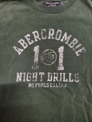 Vintage Abercrombie & Fitch Faded Green T Shirt XXL Night Drills Graphic Y2K