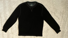 G.H. Bass Co. Men’s Long Sleeve Pullover Waffle Henley Shirt Black Size XL