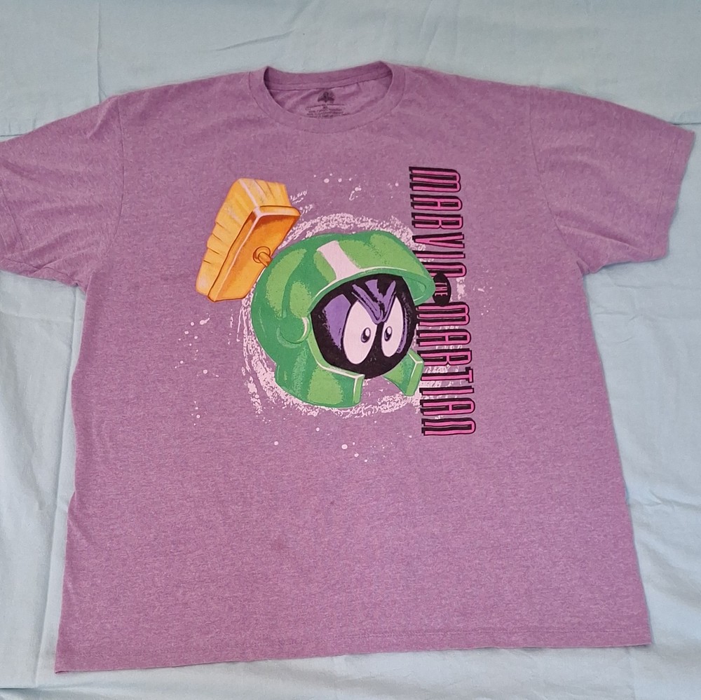 Looney Tunes Marvin the Martian XL Purple Graphic Print Short Sleeve Tee