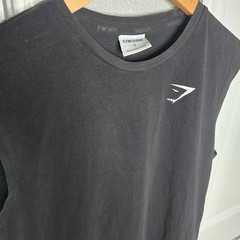 Gymshark Tank Top Shirt Size S Black Sleeveless Gym Workout Stretch Lightweight