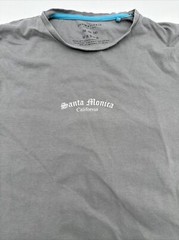 Santa Monica California T-Shirt Men Medium Spell Out Gray Denim & Flower…#6414