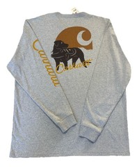 Carhartt Loose Fit Heavyweight Long-Sleeve Pocket Dog Graphic T-Shirt Gray XL