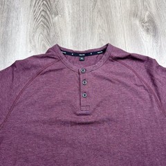 Public Rec Long Sleeve Henley T-Shirt Mens Size Extra Large Maroon