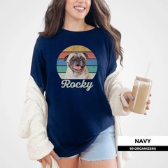 Custom Pet Portrait Comfort Tee Retro Dog Cat Personalized Animal Lover Gift