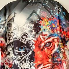 Skeleton/Tiger Graphic Shirt Men’s Large Wicking Poly/Spandex Short Sleeve NWOT