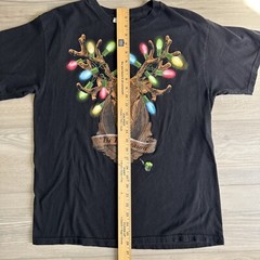 Vintage Reindeer Christmas Lights Shirt Unisex Large Alstyle Made in Mexico