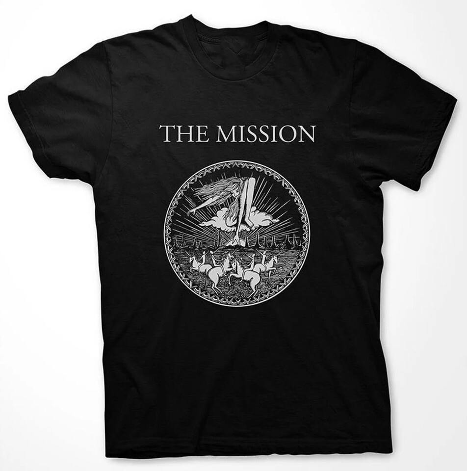 Vtg The Mission Band Music Lover Cotton Black Full Size Unisex Tee Shirt
