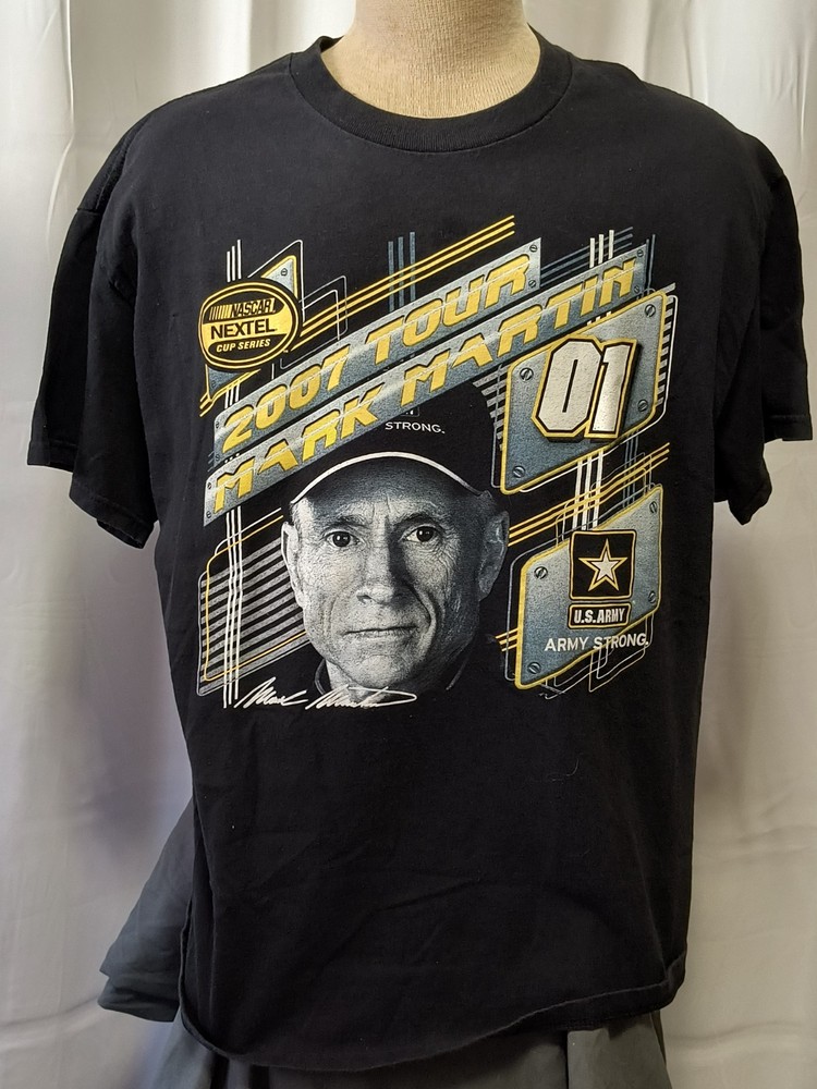NASCAR Mark Martin Nextel Cup Series 2007 Tour T-Shirt Men’s Size XL US Army VTG