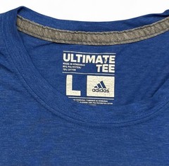 Adidas Ultimate Tee Blue T-Shirt Men Size L Athletic Logo Casual