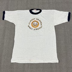 Vintage 70’s West Virginia Almost Heaven T Shirt Single Stitch Ringer Men’s NOS