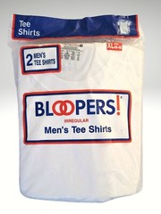 VTG 1997 NOS Fruit of the Loom Bloopers Mens Irregular White T-Shirts 2 Pack XL