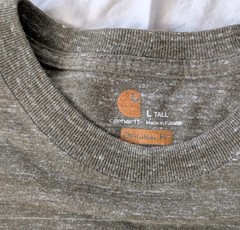 Carhartt Men’s T‑Shirt Large Tall Heather Brown Pocket Logo Cotton Poly Workwear