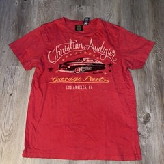 Christian Audigier Shirt Size L Garage Parts Classic Car Red Designer Vintage