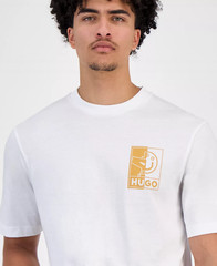Hugo Boss Men’s Nedix Logo Graphic T-Shirt Cotton Reg Fit White-Medium