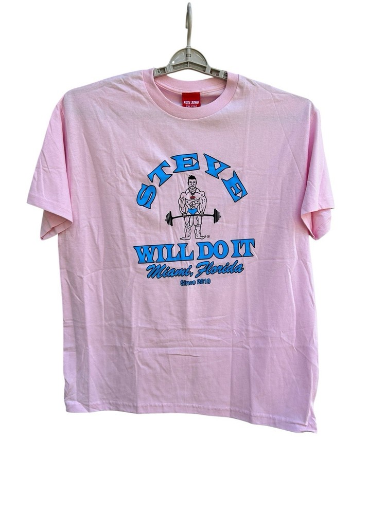 NEW Full Send T-Shirt Men’s XL Nelk Boys Steve Will Do It Golds Gym Pink NWT