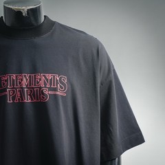 Vetements Paris Black Oversized Logo T-Shirt Men’s Streetwear Graphic Tee