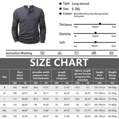 Mens Cotton Slim Fit Long Sleeve Henley T-Shirt Casual Button Tee Top Gym Gift