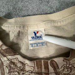 Vtg Narcotics Anonymous Yazbek Shirt Mens XL Tan Sober Mexico Mayan Sun Stone