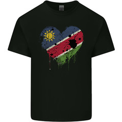 Love Namibia Flag Namibian Day Football Mens Cotton T-Shirt Tee Top