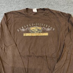 Anvil Long Sleeve Shirt Mens XL Brown Durango Silverton Railroad Graphic Cotton