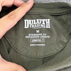 Duluth Long Sleeve Green Longtail T Shirt Untucked Length Standard Fit Mens M