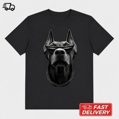 Gangsta Doberman with Glasses T-Shirt Swag Dog Lover Unisex Tee