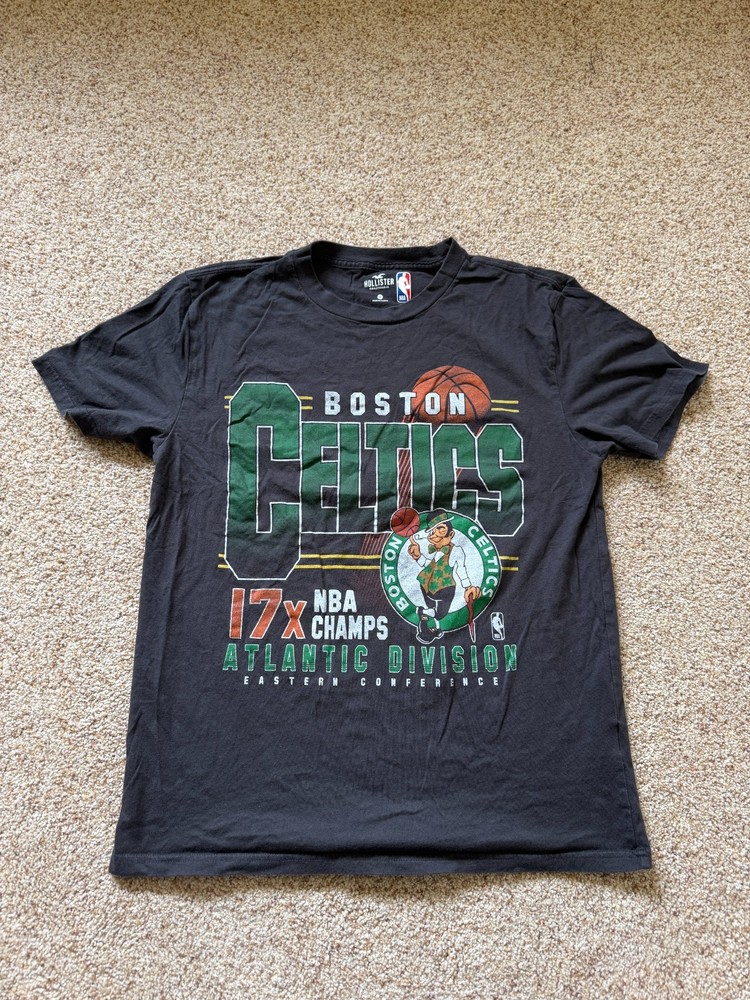 Hollister NBA Boston Celtics Champions Graphic Tee Black Men’s Medium Basketball
