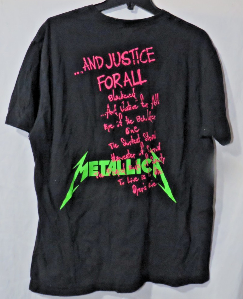 2010s Metallica T Shirt Adult Size 2XL Black Faded “And Justice for All” Band