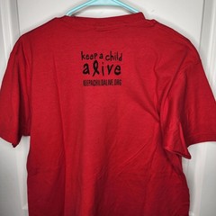 Keep A Child Alive Shirt Mens Large Red Graphic Charity Durban ZA KCA Africa Tee