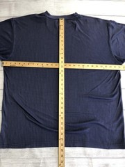 Perry Ellis Portfolio Shirt Mens 2XL Navy Ribbed Knit Crewneck Short Sleeve