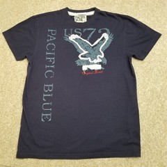 Pacific Blue T Shirt Mens Large Blue Crewneck Casual US 73 Eagle TEE