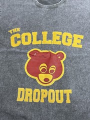 Kanye West The College Dropout Bear T-Shirt Men M Gray Acid Wash Graphic Tee