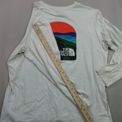 The North Face Men’s XXL Long Sleeve T-Shirt White Green Logo Graphic Tee Cotton