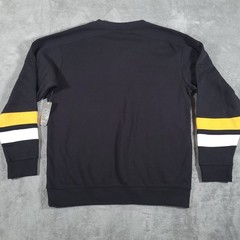 NHL Sweatshirt Mens Large Black Boston Bruins Lace Up Fleece Hockey Fan Gear NWT